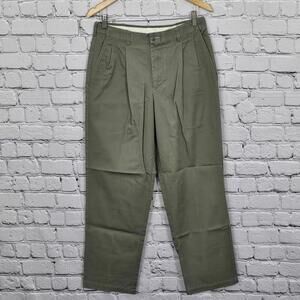 2/$20 Green Farah Dress Pants Size 32 | Classic Tailored Trousers